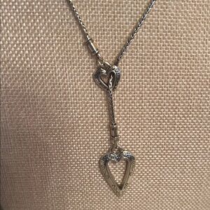Brighton Silver Openwork Heart
Pendant Lariat Necklace Adjustable
Extender